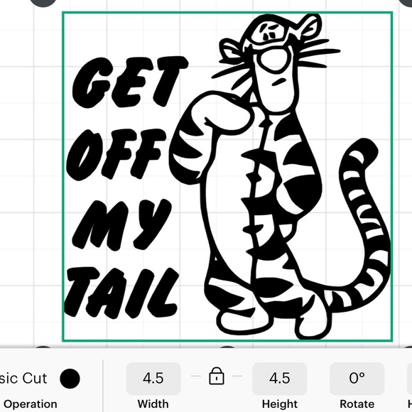 Tigger Get Off My Tail Vinyl Decal 4.5” - Picture 2 of 3